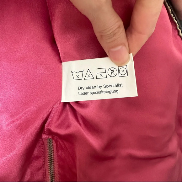 Lucien Piccard Real Genuine Leather Jacket Black Pink Vintage Size Small - Picture 11 of 15